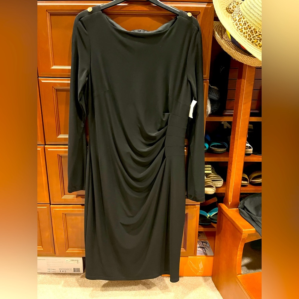 Joseph Ribkoff Black Ruched Dress